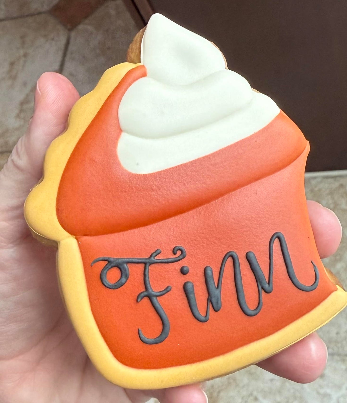 Personalized Pumpkin Pie Slice Cookie