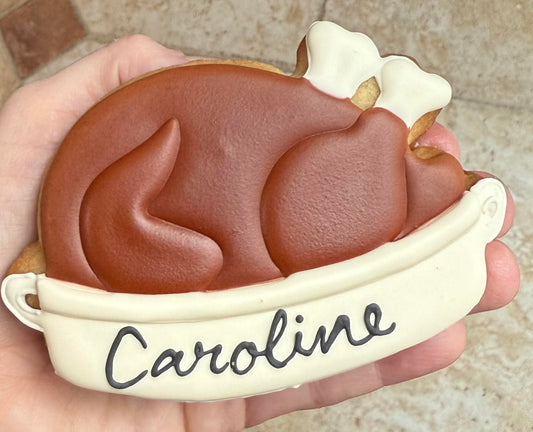 Personalized Thanksgiving Turkey Cookie